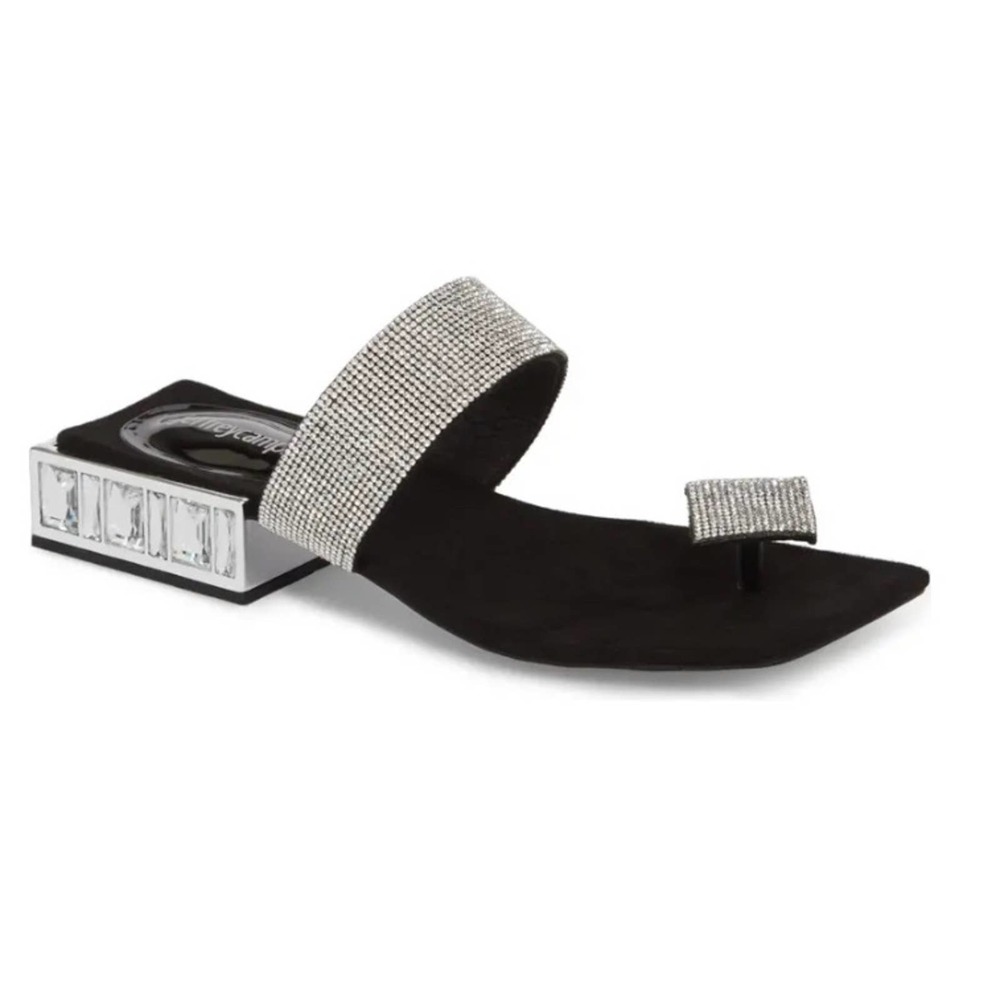 Elegant Black and Silver Women's Sandals